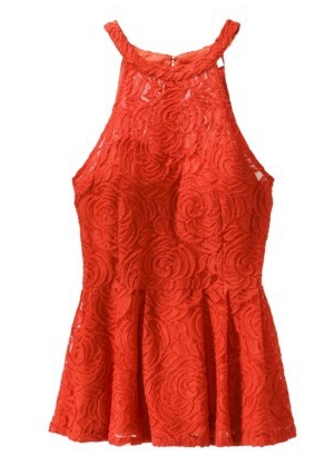 Ambar ebony red lace top