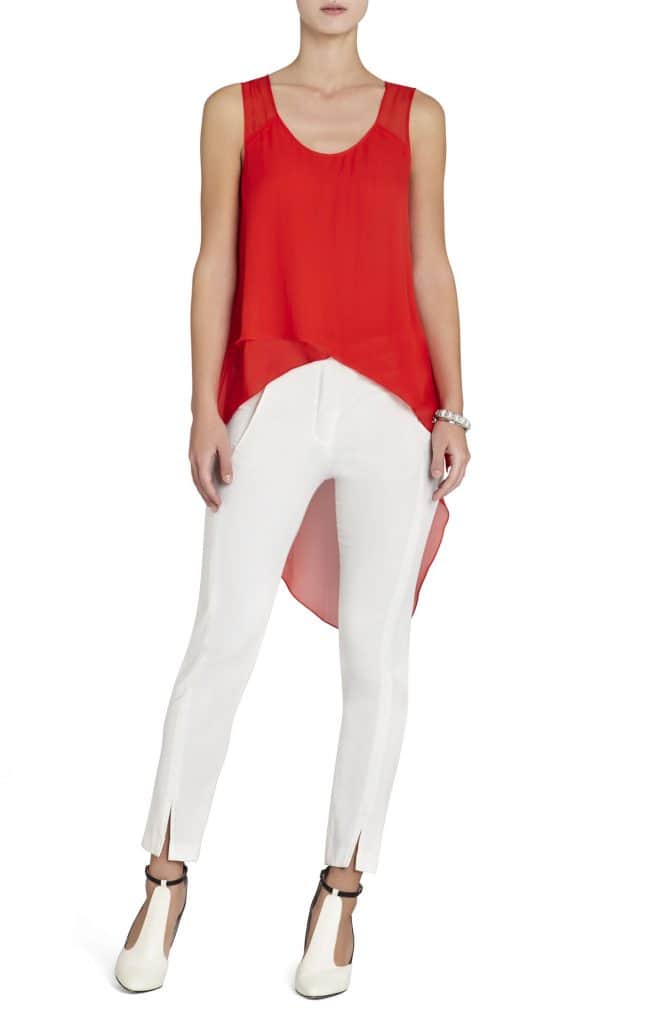  BCBG Mellie Assymetrical red top