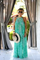 maxi dress and hat
