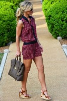 romper plaid with wedges