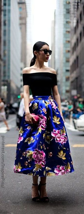 off the shoulder top and maxi skirt