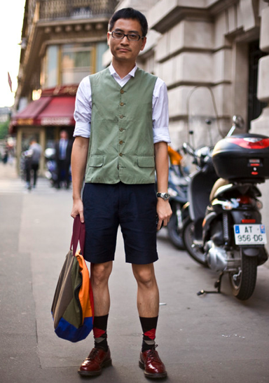 fashion do and don't man wearing trouser socks and shorts