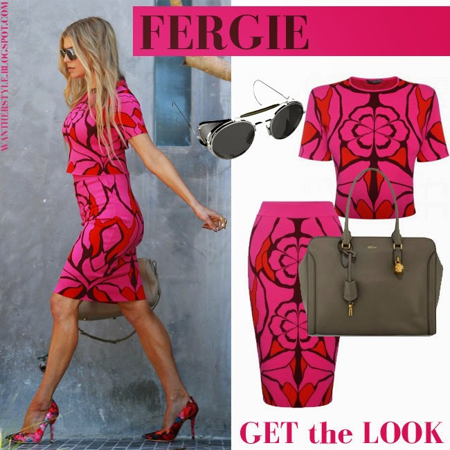 print pink skirt and matching top Fergie skirt by Alexander