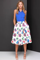 print skirt posie on over ivory floral skirt