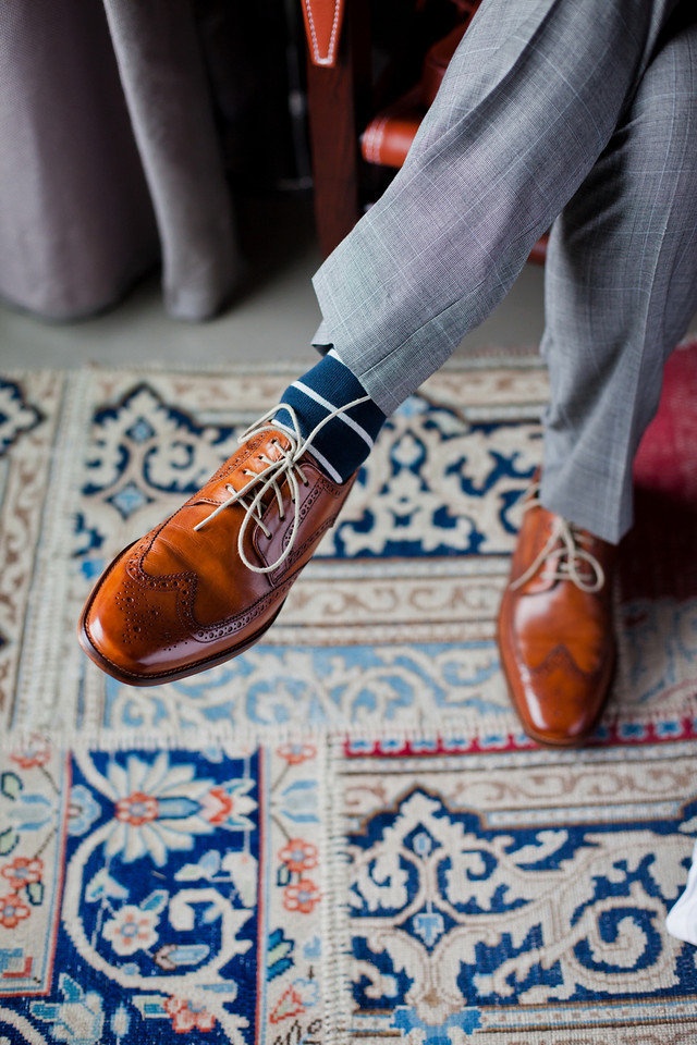 print socks with gray suit