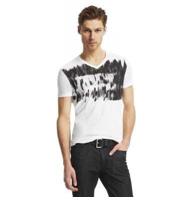 men's graphic tshirt white with black