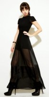 black sheer panel dress
