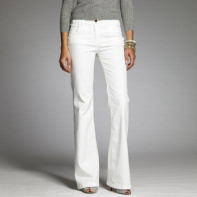 white flare jeans