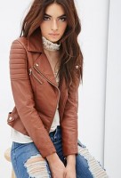 casual chic leather acket and white top