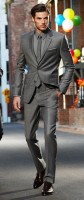 men's monochramatic gray suit