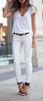 white animal print pants