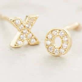 Valentine's Day gifts xo stud earrings