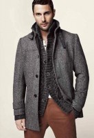 men's gray jacket and sweater