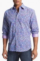 men's print button down shirt