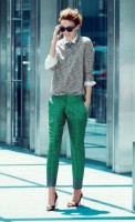 de-winterize your closet for spring. green print annkle pants