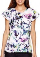 Spring Fashion Under $200 Liz Claiborne flutter sleeve floral top