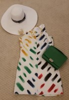 Gold Cup, Preakness, Kentucky Derby Looks, Milly white dress with colors
