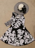 Gold Cup, Preakness, Kentucky Derby Looks, Duchess M black and white floral dress and hat
