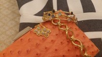 Gold Cup, Preakness, Kentucky Derby Looks, orange clutch, gold spring jewelry