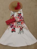 Gold Cup, Preakness, Kentucky Derby Looks, Joseph Ribkoff white floral dress