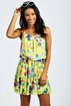 boohoo yellow plaited floral sundress