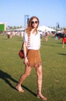 festival style, fringe skirt and vest