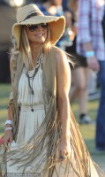 festival style fringe vest and dress, coachella fringe outfit