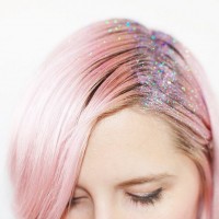 festival style glitter roots, Coachella hair