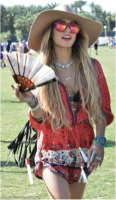 festival style romper with hat sunglasses