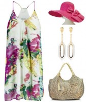 Gold Cup, Preakness, Kentucky Derby Looks, undeniable boutique floral dress, fuchsia hat