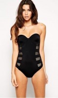 Chic One-Piece Swimsuits, one piece black mesh swimsuit