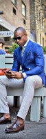 Top 5 Men's Summer Shoes, men's blue sport coat and gray pants