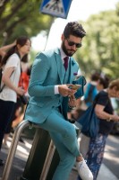 Top 5 Men's Summer Shoes, men's green suit and white sneakers