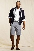 men's shorts with navy hoodie and white button down 200