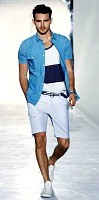 Nauti Nautical Style, men's blue and white striped shirt with bright blue button down 2