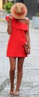 summer orange sundress and hat 2