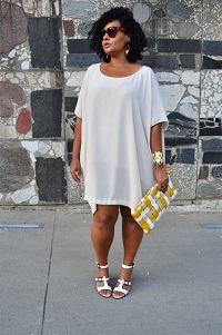 Stylish New Looks Beat Heat, white tshirt dress, white high heel sandals