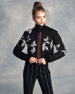 Transition to Fall Fashion, Self Portrait floral lace bomber jacket with pants