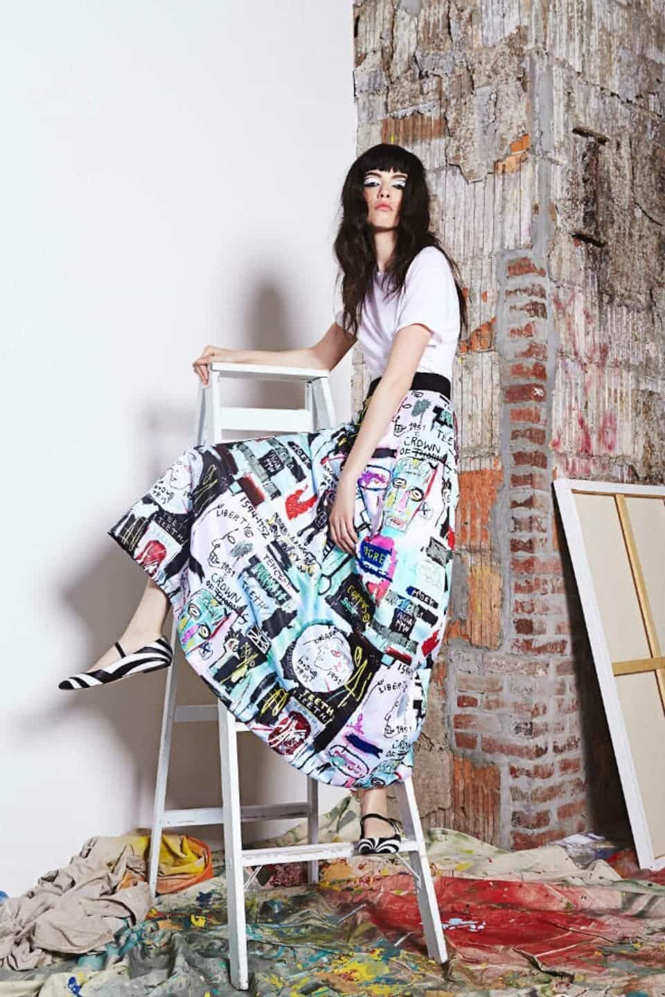Alice + Olivia Basquiat print skirt