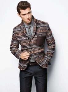 Men's business casual, print blazer, print swacket