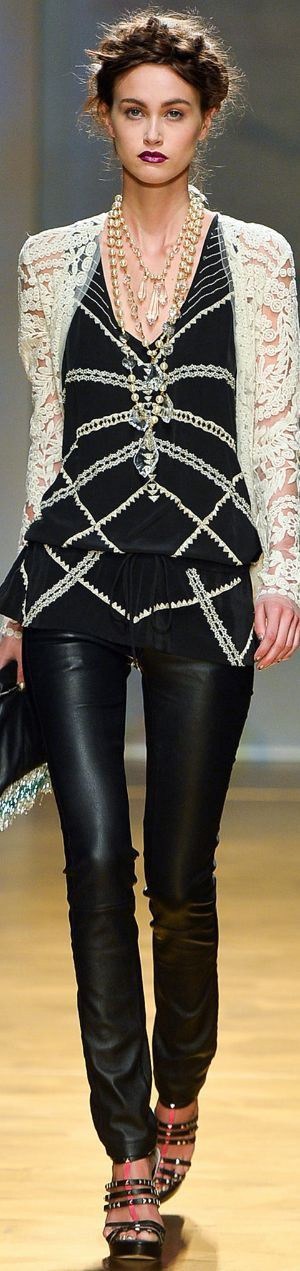 How to Wear Leather Pants, green leather cropped pants and print blouse