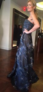 Rene Ruiz beaded strapless gown side view