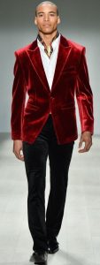 Valentine's day men's red velvet blazer