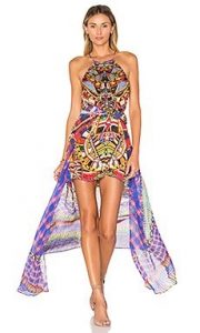 5 women's dress styles to own, print sundress with sheer chiffon overlay