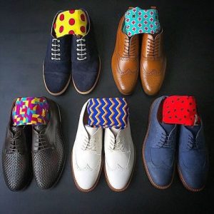 men's spring color socks and shoe combinations