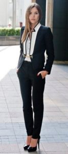 Style Essentials at Every Age, 20's Interview Suit, black and white blazer with black pants