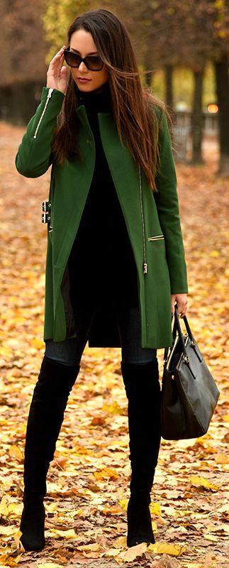 Over the clearance knee green boots