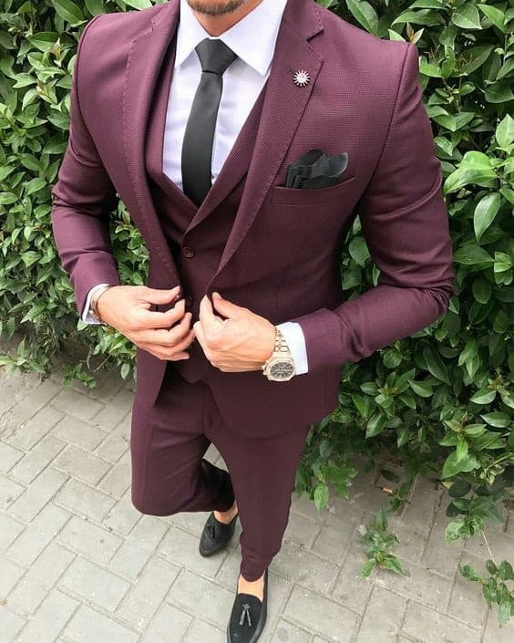 Men's Modern Suiting, men's bordeaux suit