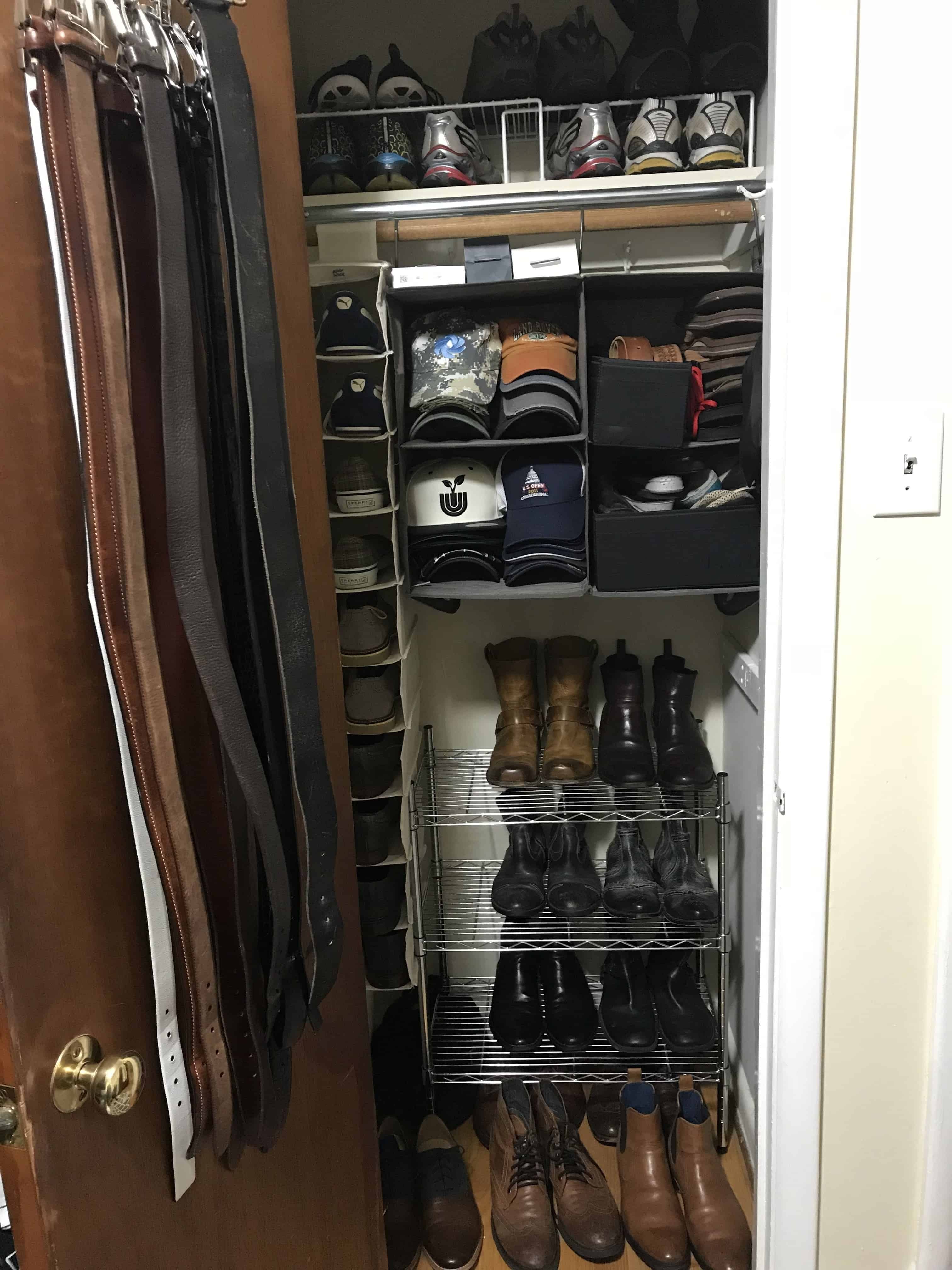 Client Style Profile: Men's Closet Edit, men's shoe and accessory closet design