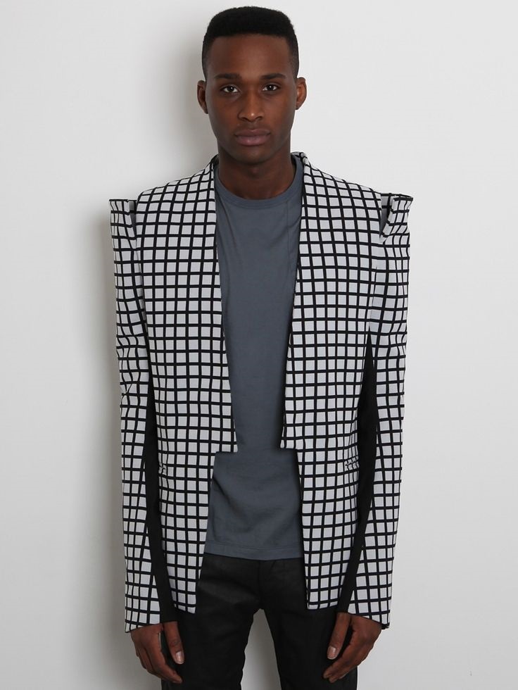 3 Key Pieces that Change Your Look, men's statement jacket, Gareth Pugh Men's Shoulder Detail Jacket in black / white